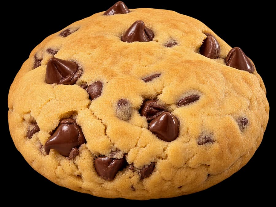 Fresh-baked chocolate chip cookie